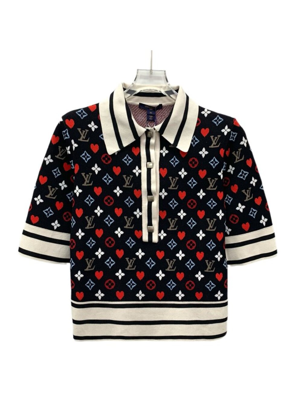 Louis Vuitton Color-Block Stripe Monogram Polo Shirt